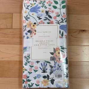 Rifle Paper Co. Bramble Fields Crib Sheet with Floral Design